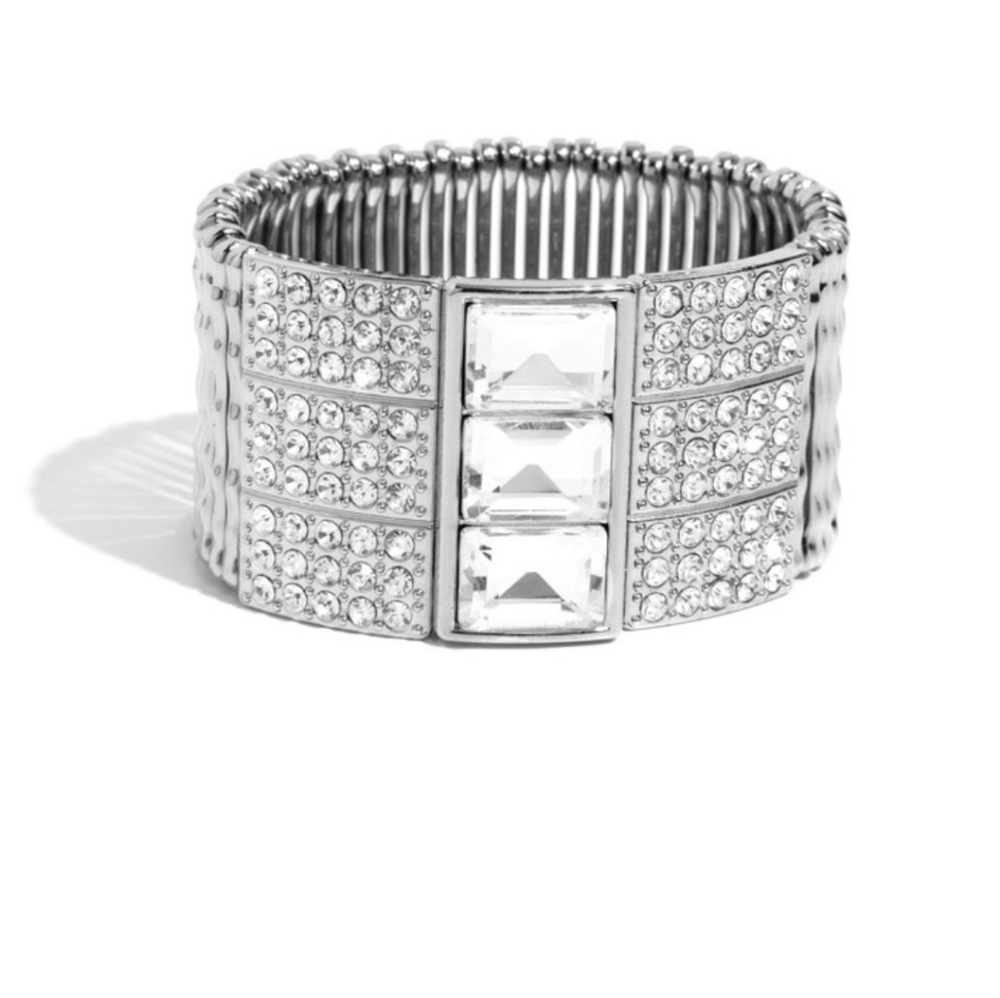 White gold stretch bracelet